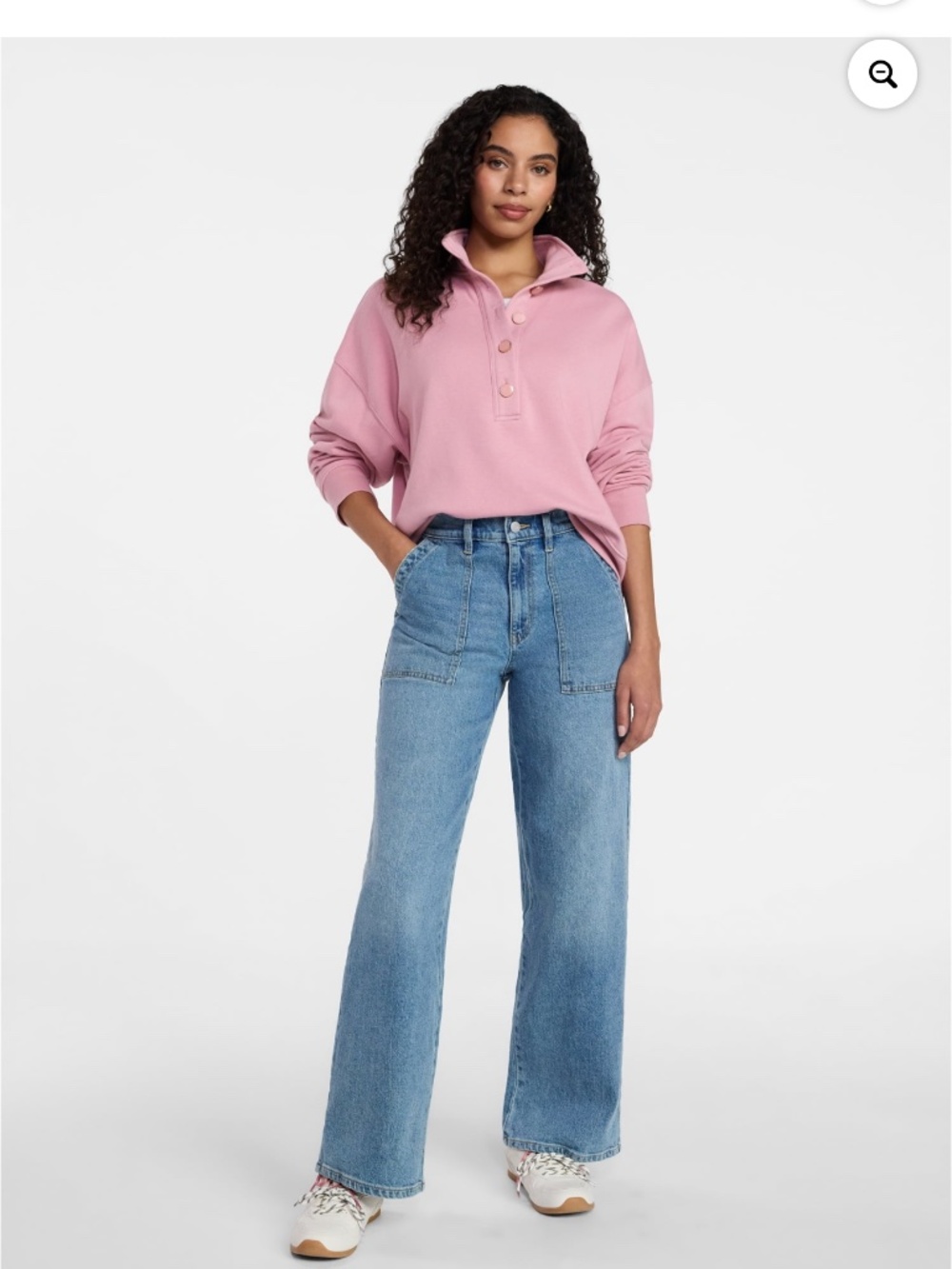 Time and Tru Women’s Rose Herb Quarter Button Fleece LS Top Size XXL NWT - Picture 5 of 8
